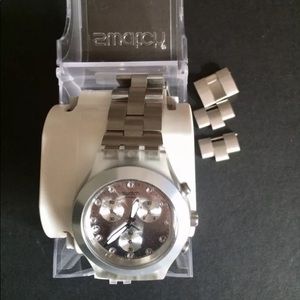 Swatch Irony Full Blooded Silver Chronograph Watch